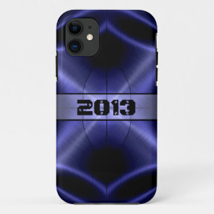 青クール光沢ステンレス鋼金属 iPhone 11 ケース
