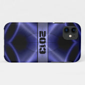 青クール光沢ステンレス鋼金属 Case-Mate iPhoneケース (裏面(横))