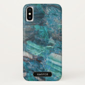 青クール抽象芸術大理石パターン(名前) Case-Mate iPhoneケース (裏面)