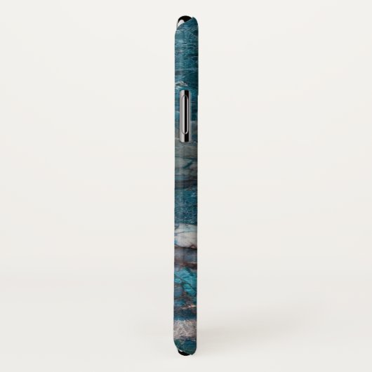 青クール抽象芸術大理石パターン(名前) Case-Mate iPhoneケース (裏面/右)