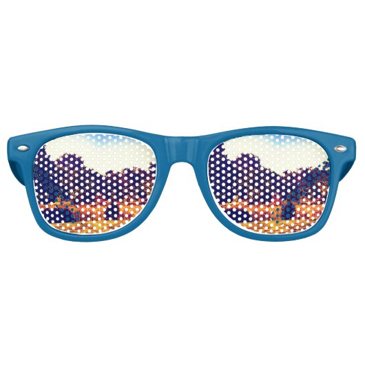 青クール木サングラス レトロサングラス (正面)