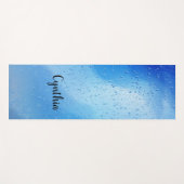 青クール水が滴るパーソナライズされた ヨガマット (正面(横))