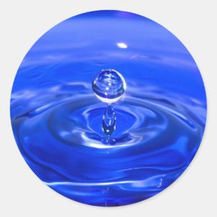 青クール水滴 ラウンドシール