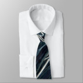 青クール炎ストライプの ネクタイ (タイ)