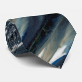 青クール炎ストライプの ネクタイ (ロール)