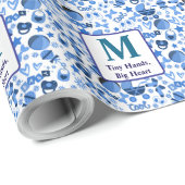 青クール男の赤ちゃん子供部屋パタパーソナライズされたーン ラッピングペーパー (ロールコーナー)