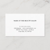 青クール白ストライプのはっきりしたハートヘアサロン 名刺 (裏面)