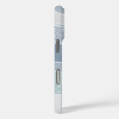 青クール緑の曲線ストライプ抽象芸術波名 Case-Mate iPhoneケース (裏面 / 右)