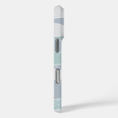 青クール緑の曲線ストライプ抽象芸術波 Case-Mate iPhoneケース (裏面 / 右)