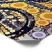 青クール自転車の同心円モザイクパターン ポスター (角)