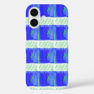青クール航海の抽象芸術 iPhone 16ケース