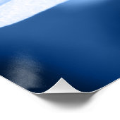 青クール色の抽象芸術フローラ ポスター (コーナー)