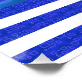 青クール色の白いジオメトリック線 ポスター (コーナー)