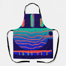 青グラディエントのコーヒーブレーク エプロン
