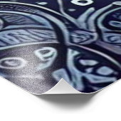 青グラディエントマンダラデザイン フォトプリント            (角)