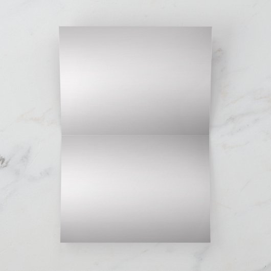 青グラディエント華美シルバー結婚蝶 サンキューカード (内部)