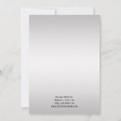 青グラディエント華美シルバー結婚蝶 招待状 (裏面)