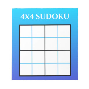 青グラデグラデーションーション4x4 Sudokuグリッドテンプレート ノートパッド