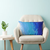 青グラデーシグラデーションャーカラー銀色メタリックライン ランバークッション (椅子)