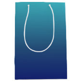 青グラデーシグラデーションョン ミディアムペーパーバッグ (正面)