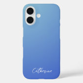 青グラデーショモダンンミニマルスクリプトの種類 Case-Mate iPhoneケース (裏面)