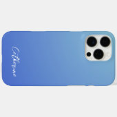 青グラデーショモダンンミニマルスクリプトの種類 Case-Mate iPhoneケース (裏面 (横))