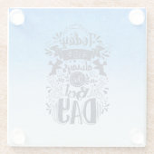 青グラデーションと白の夢のような色合いにダイビング ガラスコースター (裏面)