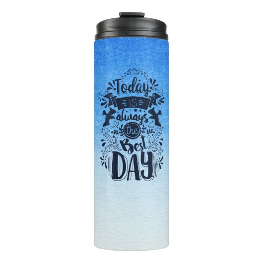 青グラデーションと白の夢のような色合いにダイビング タンブラー (正面)