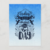 青グラデーションと白の夢のような色合いにダイビング ポストカード (正面)