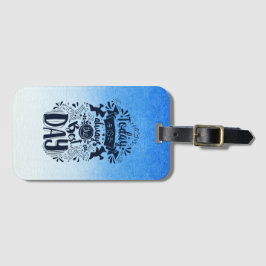 青グラデーションと白の夢のような色合いにダイビング ラゲッジタグ