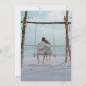 青グラデーションと緑の結婚式招待状(写真あり) 招待状 (裏面)