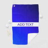 青グラデーションと編集可能文字オン白ストライプ色 ゴルフタオル (インサイチュ)