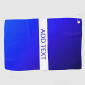 青グラデーションと編集可能文字オン白ストライプ色 ゴルフタオル (横)