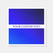 青グラデーションと編集可能文字オン白ストライプ色 スタンダードカクテルナプキン (正面)
