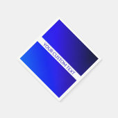 青グラデーションと編集可能文字オン白ストライプ色 スタンダードカクテルナプキン (角)