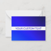 青グラデーションと編集可能文字オン白ストライプ色 ノートカード (正面)