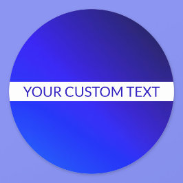 青グラデーションと編集可能文字オン白ストライプ色 ラウンドシール