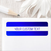 青グラデーションと編集可能文字オン白ストライプ色 ラベル (インサイチュ)