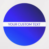 青グラデーションと編集可能文字オン白ストライプ色 ラベル (デザイン1)