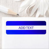 青グラデーションと編集可能文字オン白ストライプ色 ラベル (インサイチュ)