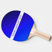 青グラデーションと編集可能文字オン白ストライプ色 卓球ラケット (横)