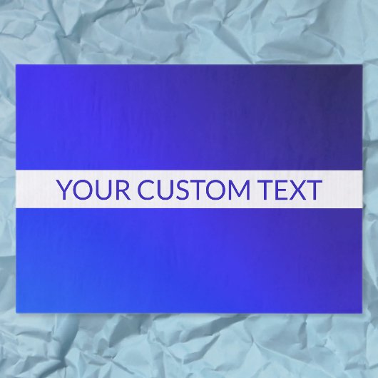 青グラデーションと編集可能文字オン白ストライプ色 薄葉紙