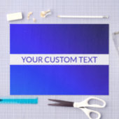 青グラデーションと編集可能文字オン白ストライプ色 薄葉紙 (クラフト)