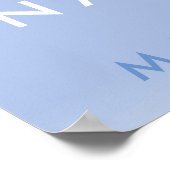 青グラデーションと銀の赤ちゃんシャワー歓迎ポスター ポスター (角)