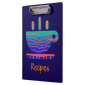 青グラデーションのコーヒーブレークレシピ クリップボード (左)