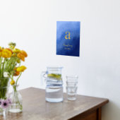 青グラデーションの家名年の実在開設 箔ポスター (レイダウン (キッチン))