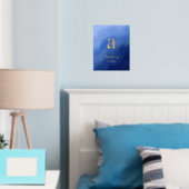 青グラデーションの家名年の実在開設 箔ポスター (インサイチュ (寝室))