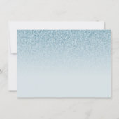 青グラデーショングリッター感謝してい写真Sweet 16 サンキューカード (裏面)