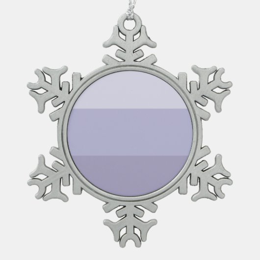 青グラデーションストライプの スノーフレークピューターオーナメント (正面)