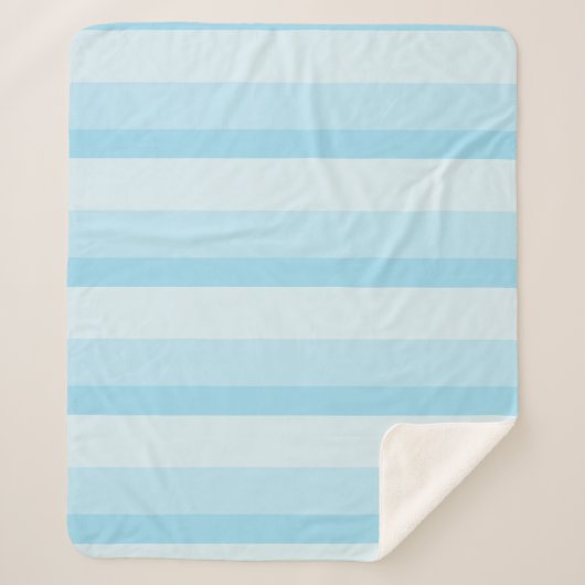 青グラデーションストライプ色のターコイズ シェルパブランケット (正面)